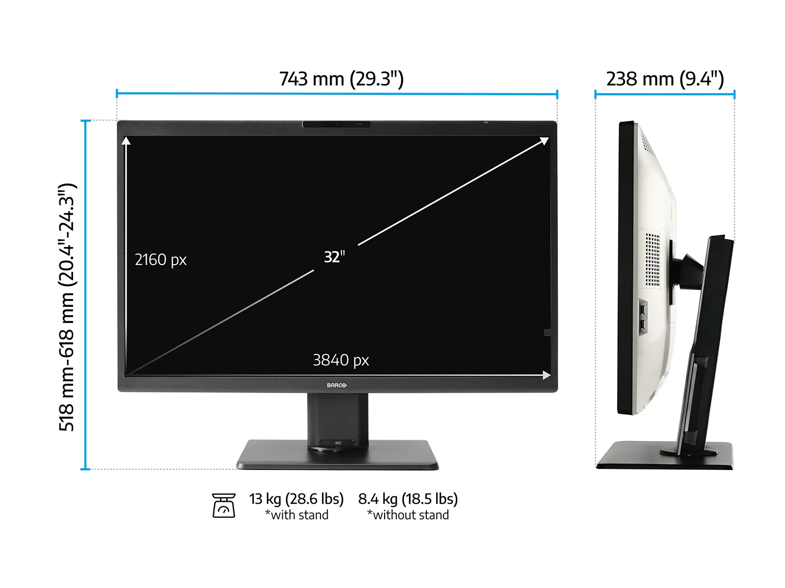 Barco Nio MDNC-8132 8MP 32" Color Medical Diagnostic Radiology Monitor (K9611022B) - Image 7