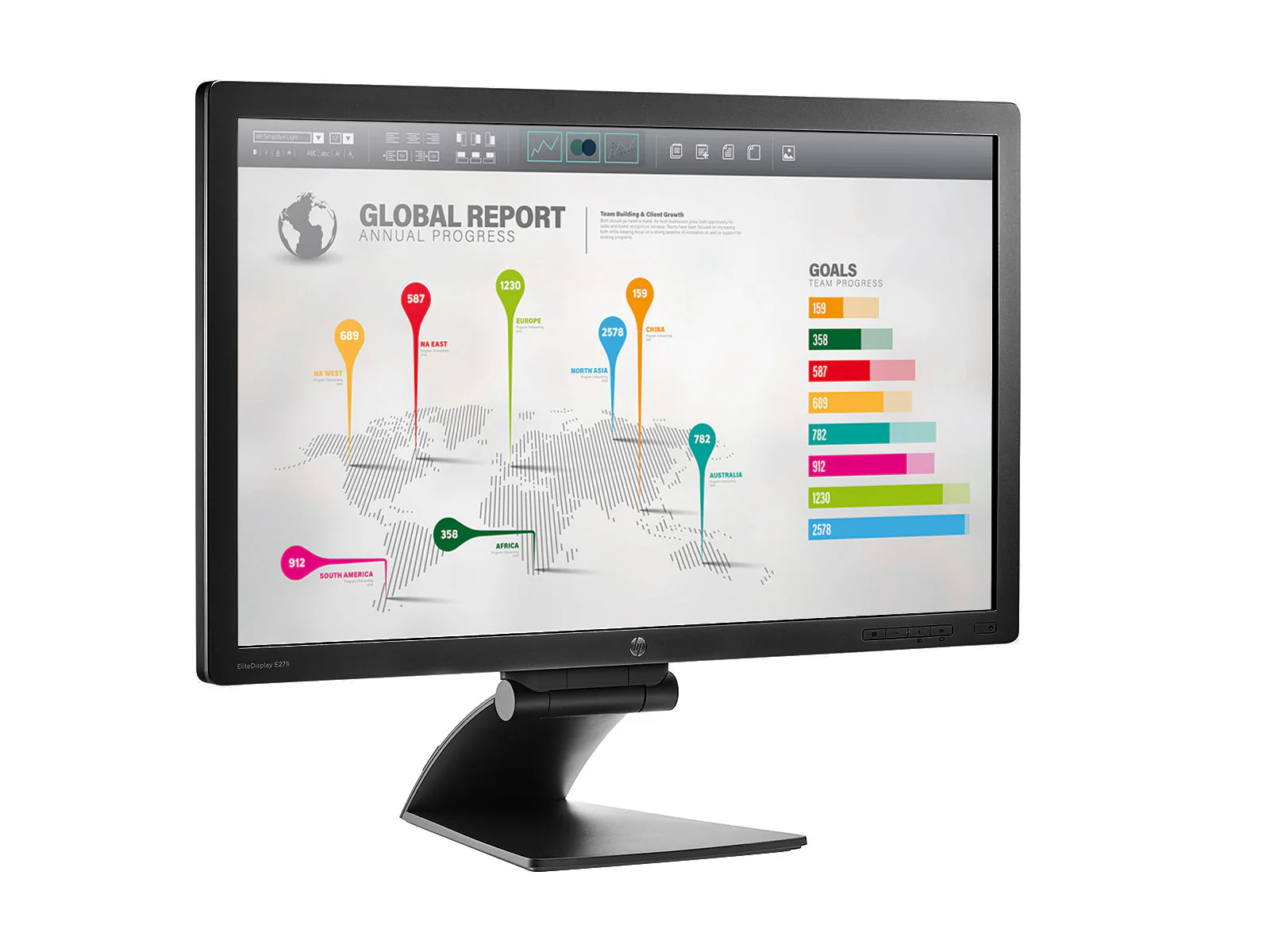 HP EliteDisplay e271i 27" FHD 1920 x 1080 Display Monitor (D7Z72A8#ABA) - Image 3