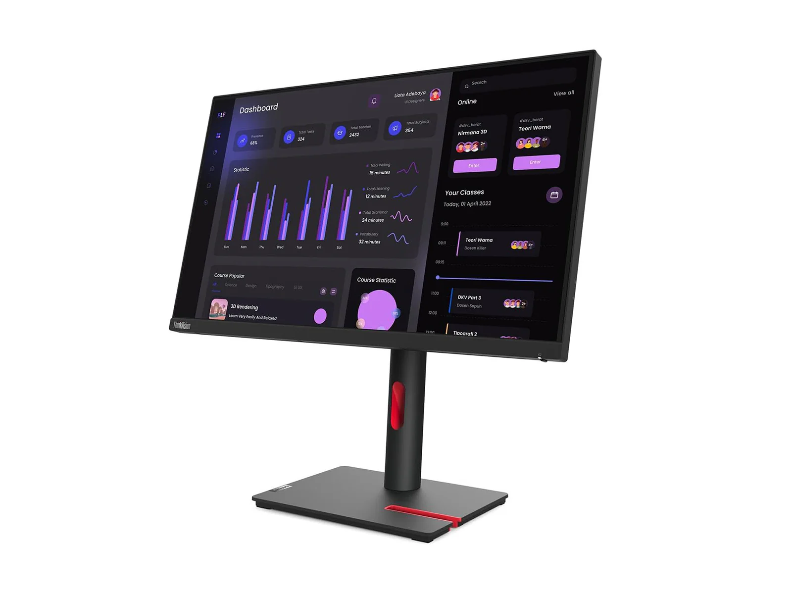 Lenovo ThinkVision T24i-30 24" Full HD 1920 x 1080 Color Display Monitor (63CFMAR1US) - Image 3